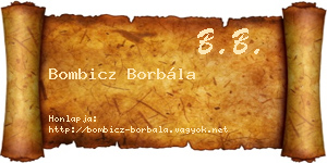 Bombicz Borbála névjegykártya